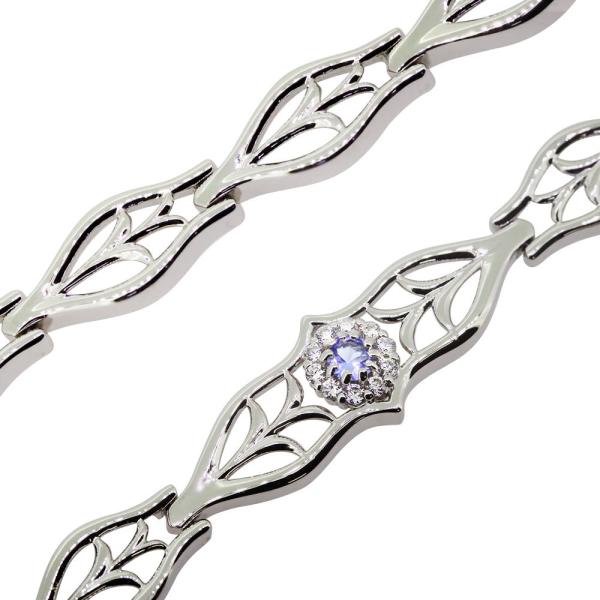 ブレスレット メンズ プラチナ タンザナイト 誕生石 12月 男性用