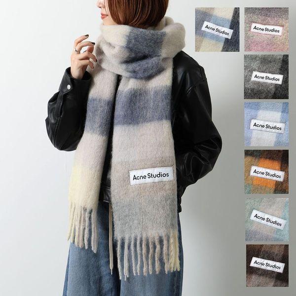 も*欄様 Acne Studios 青系マフラー ウール混合 約180cm も*欄様 Acne