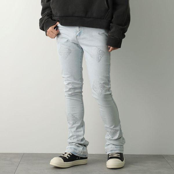 GUAPI グアピ ジーンズ Aqua Blue Icon Embellished Denim メンズ
