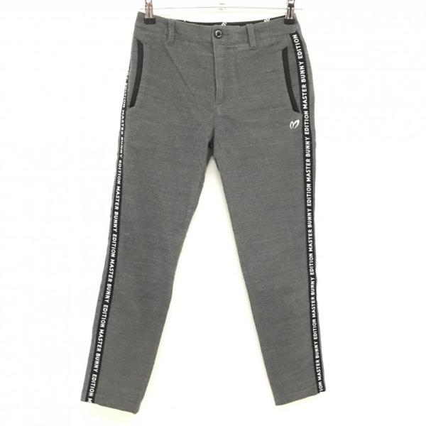 マスターバニー×バットマン パンツ グレー×黒 サイドロゴ ウール混 表