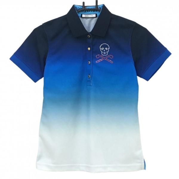 MARK&LONA（マークアンドロナ） 半袖ポロシャツ ネイビー×ライトブルー