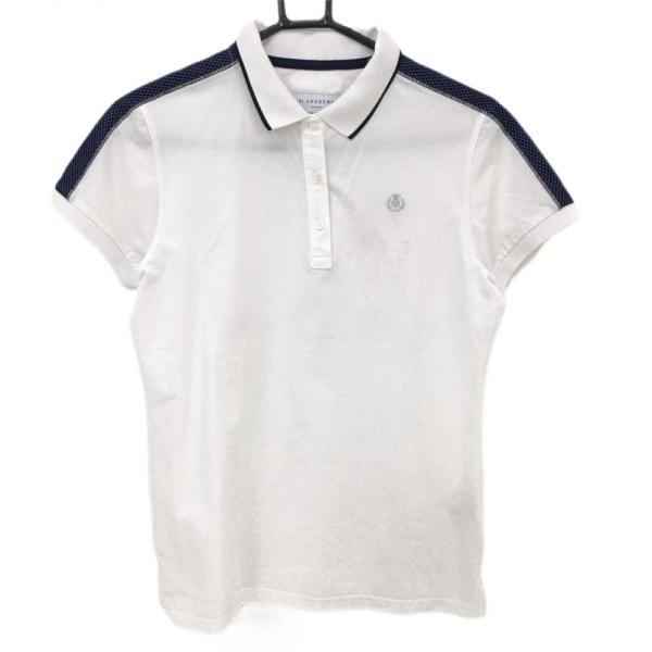St ANDREWS セントアンドリュース 半袖ポロシャツ 白×ネイビー 肩