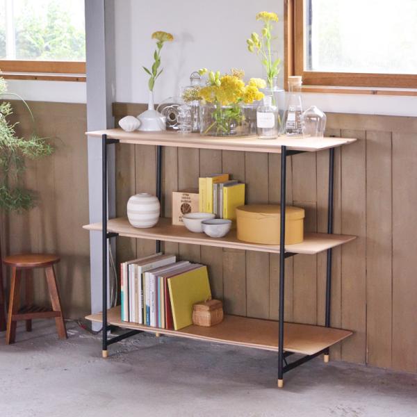 東谷 シェルフ 3段 北欧 おしゃれ 木目 ラック 棚 オープンラック
