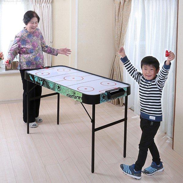 谷村実業 エアホッケー おもちゃ テーブル エアーホッケー 折れ脚
