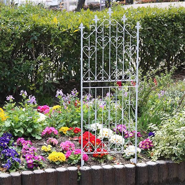 アイアンフェンス ホワイト おしゃれ ガーデニング 庭 自立式