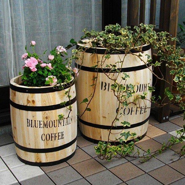コーヒー樽 コーヒーバレル 水抜き穴 ごみ箱 傘立て おしゃれ 庭