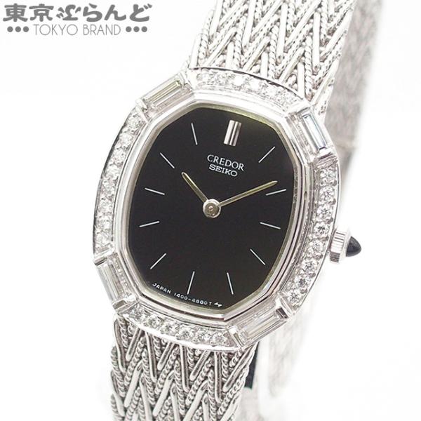 SEIKO（セイコー） クレドール 金無垢 14-7680-D ブラック K18WG