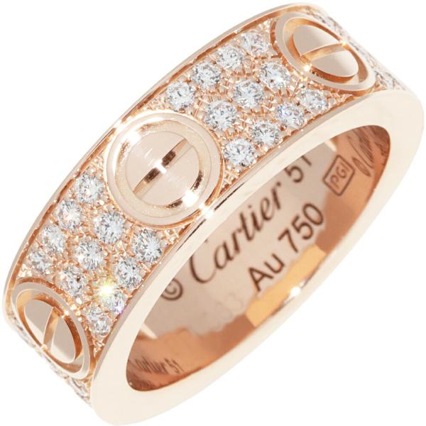 Cartier（カルティエ） 指輪 K18PG フルパヴェダイヤ66P(0.70ct) ラブ