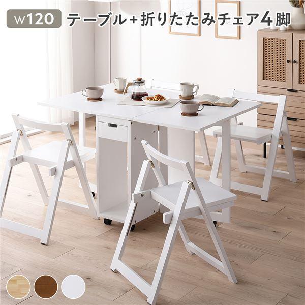ダイニングセット 5点セット 〔 折りたたみ テーブル チェア 4脚