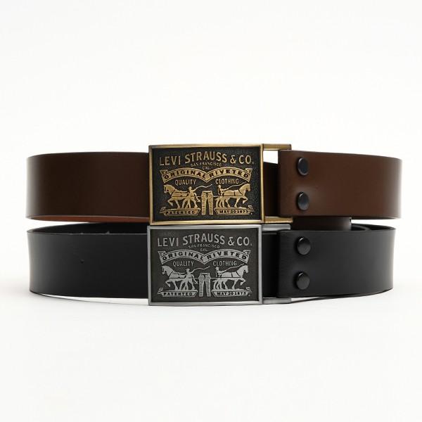 Levi's（リーバイス） メンズベルトバックル ロゴ 本革ベルト 38mm