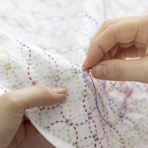 アップリケタペストリー＜ハーブティー＞ | リバティ 生地、編み物