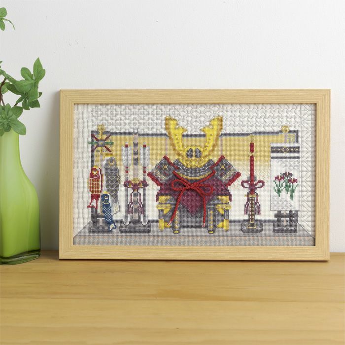 クロスステッチフレーム＜兜と文様＞ | リバティ 生地、編み物、刺繍