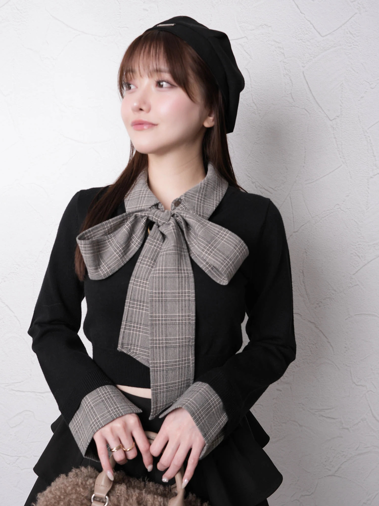 LIP SERVICE（リップサービス）｜ 2wayシャツレイヤードニットトップス