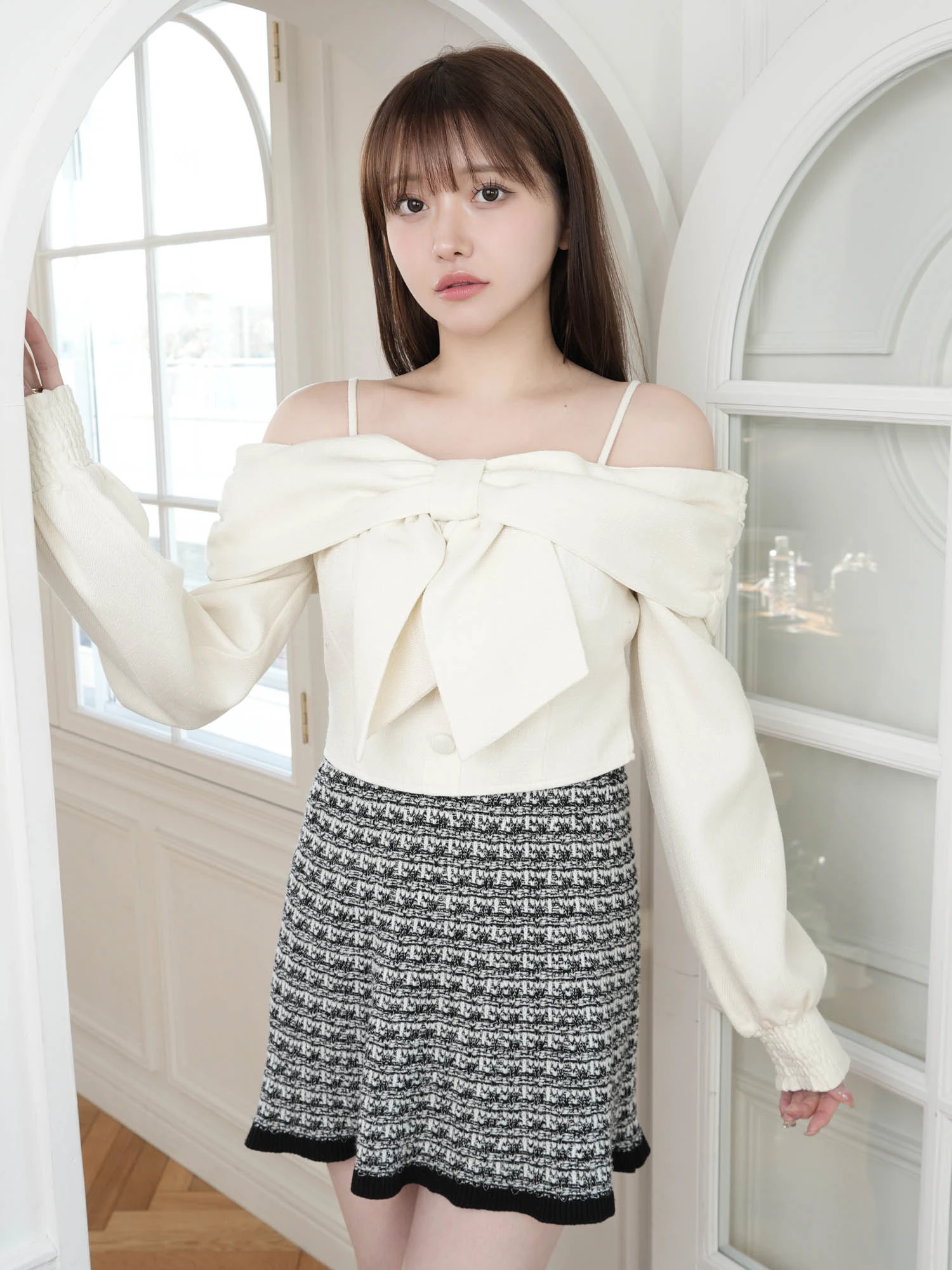 LIP SERVICE（リップサービス）｜ インナーショーパン付ツイードニット