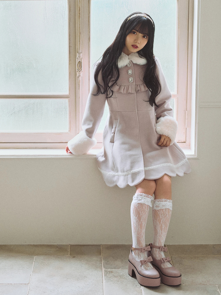 フロントビジュースカラップドーリーコート - Ank Rouge(アン