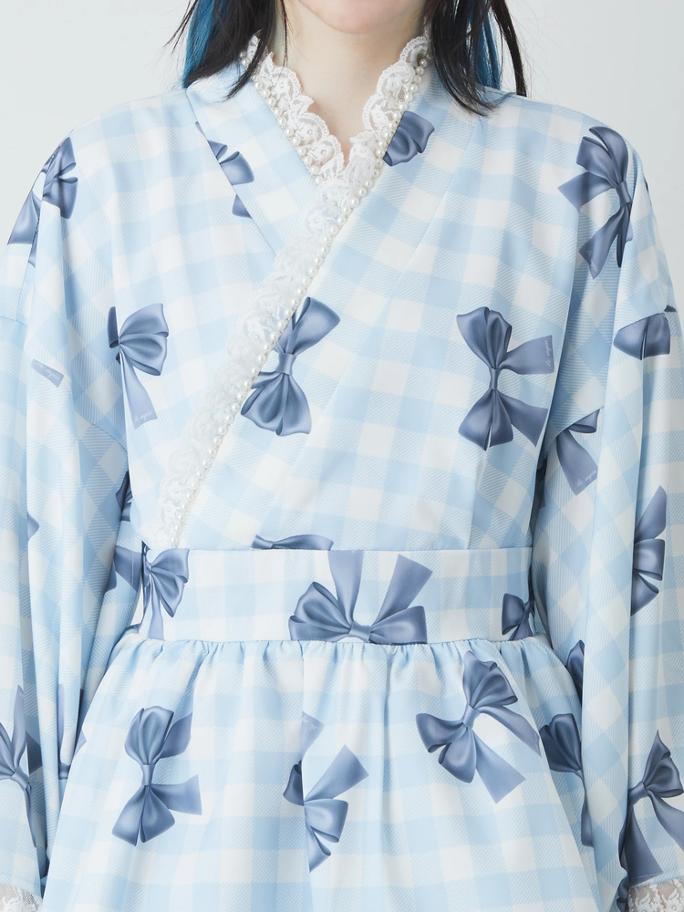 Bemqinギンガムリボン浴衣ワンピース - Ank Rouge(アンクルージュ)の