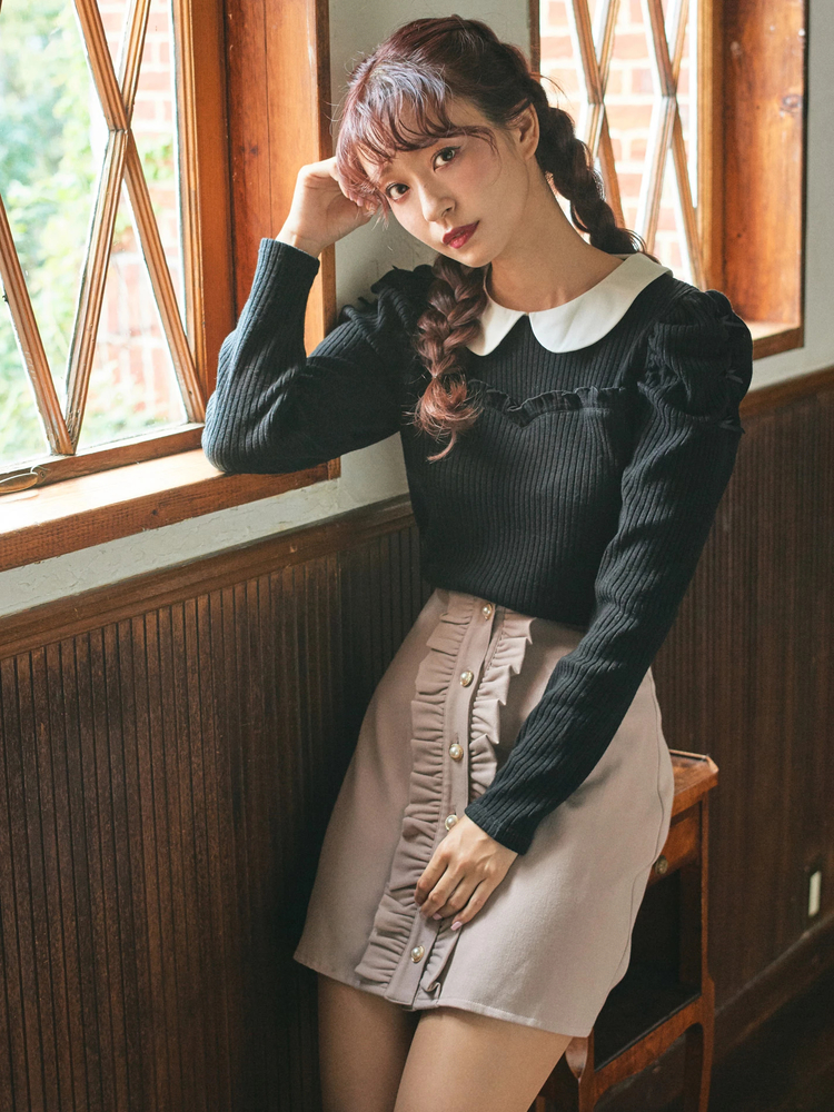 フロントフリル台形ミニスカート - Ank Rouge(アンクルージュ)の