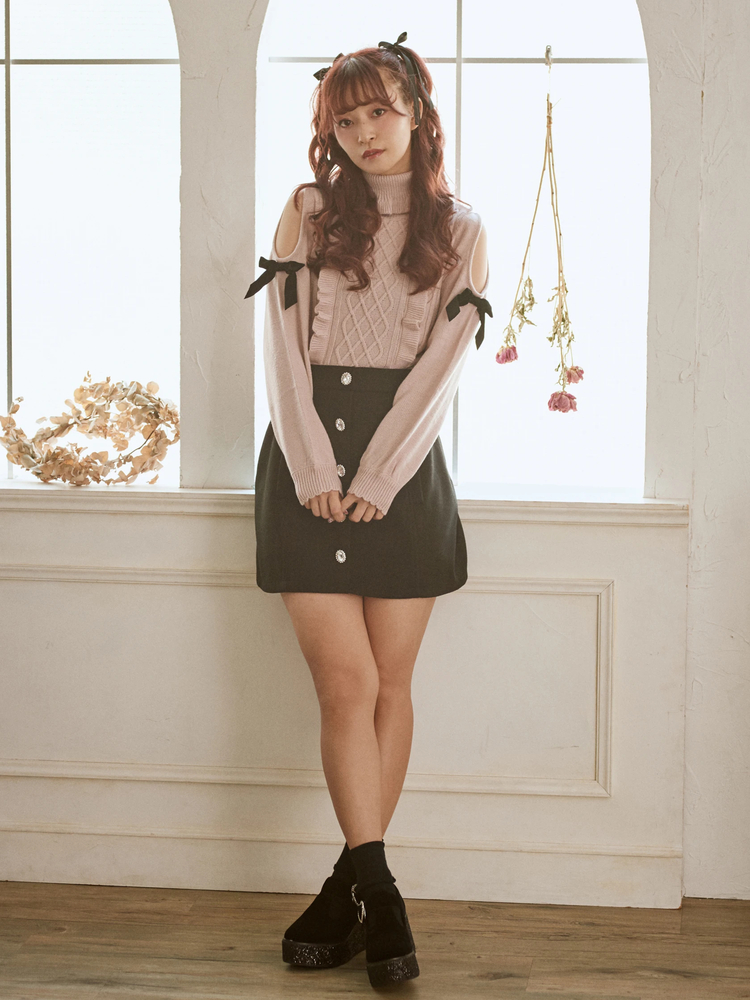 ビジューボタン台形ミニスカート - Ank Rouge(アンクルージュ)の