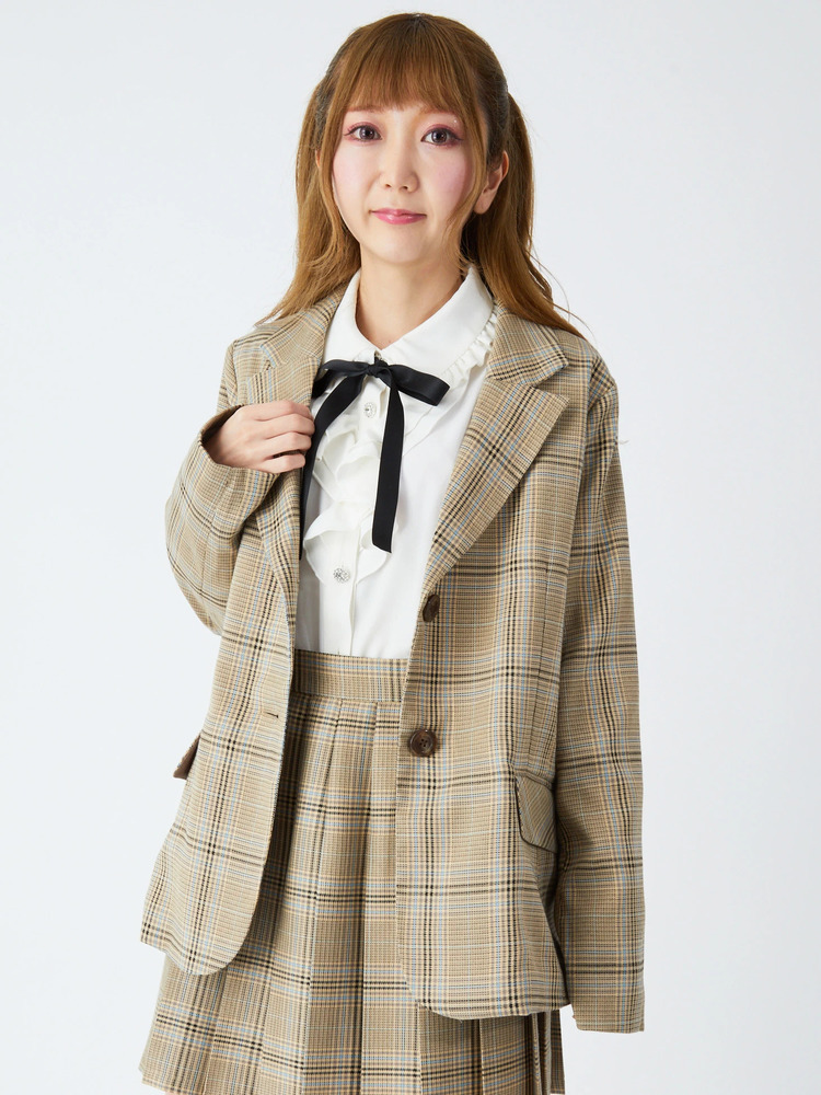 チェック柄シングルジャケット - Ank Rouge(アンクルージュ)の