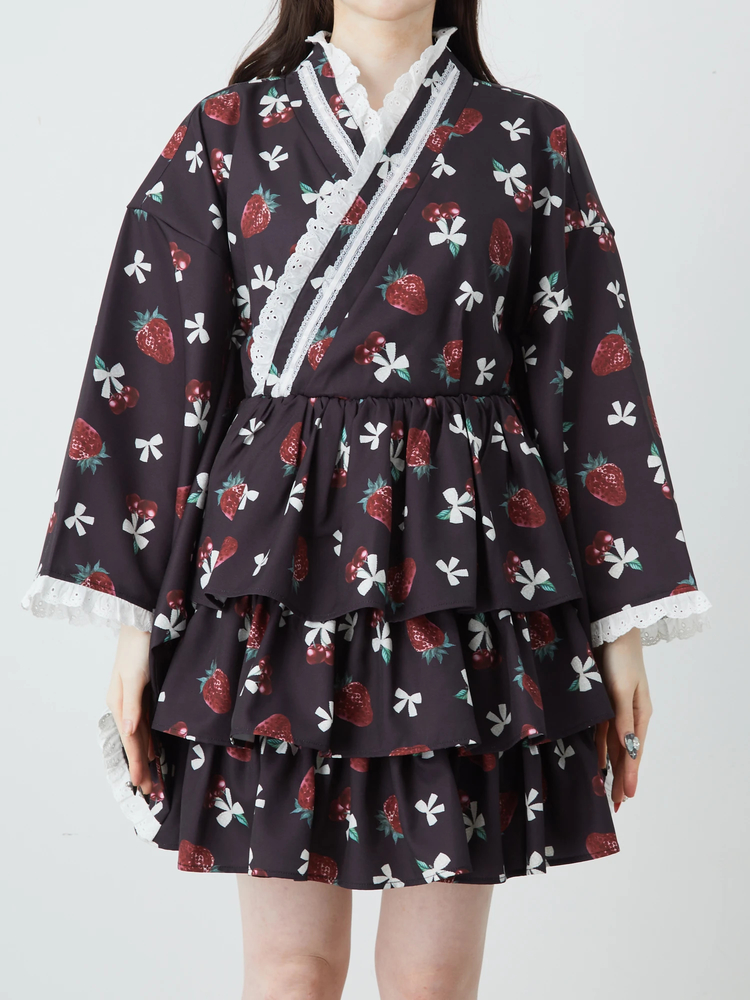 cherry berry princess 浴衣ワンピース - Ank Rouge(アンクルージュ)の