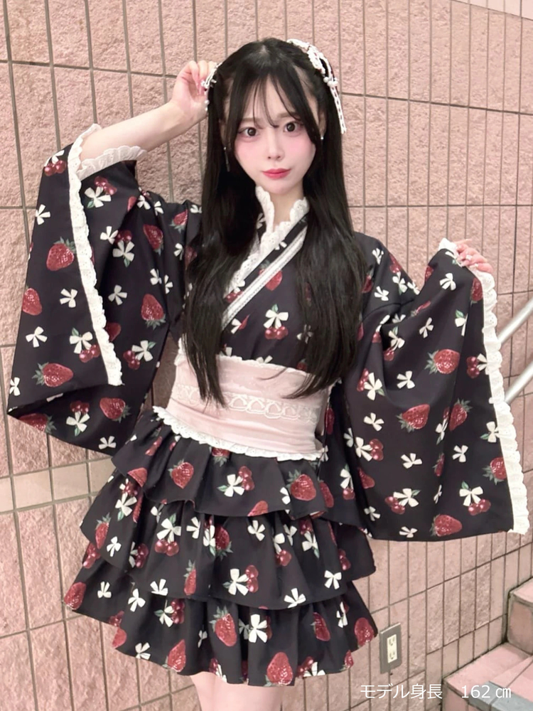 cherry berry princess 浴衣ワンピース - Ank Rouge(アンクルージュ)の