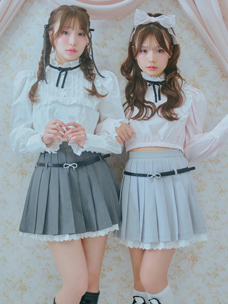 リボンベルトプリーツスカパン - Me roir(ミーロワール)のショート