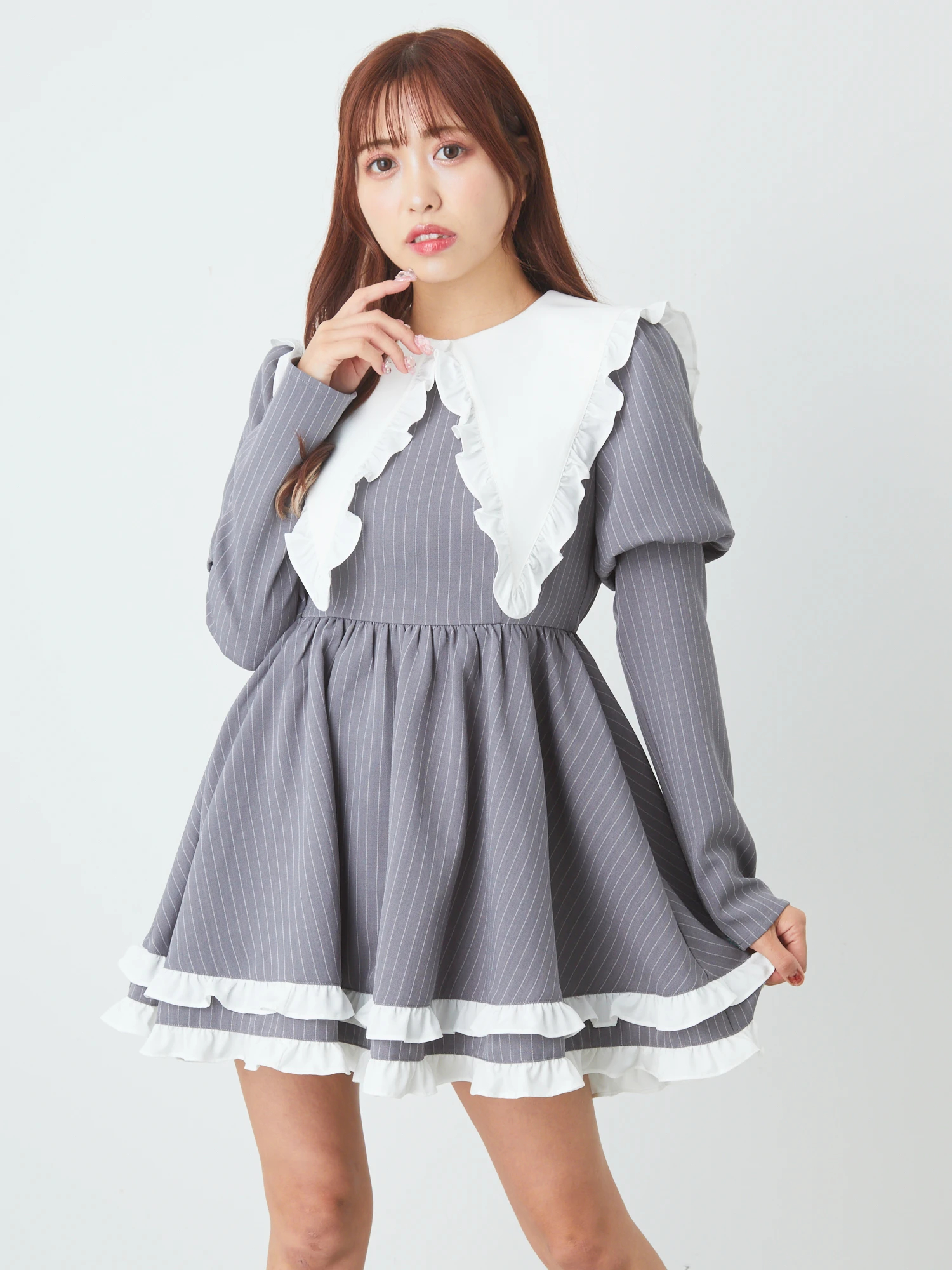 ストライプBIGカラーワンピース - Jamie エーエヌケー(ジェイミーエー