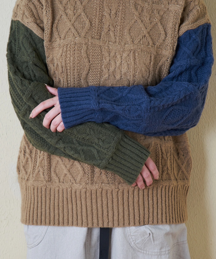 9NM ピーチヤーン アラン柄 プルオーバー ニット｜ファッション通販