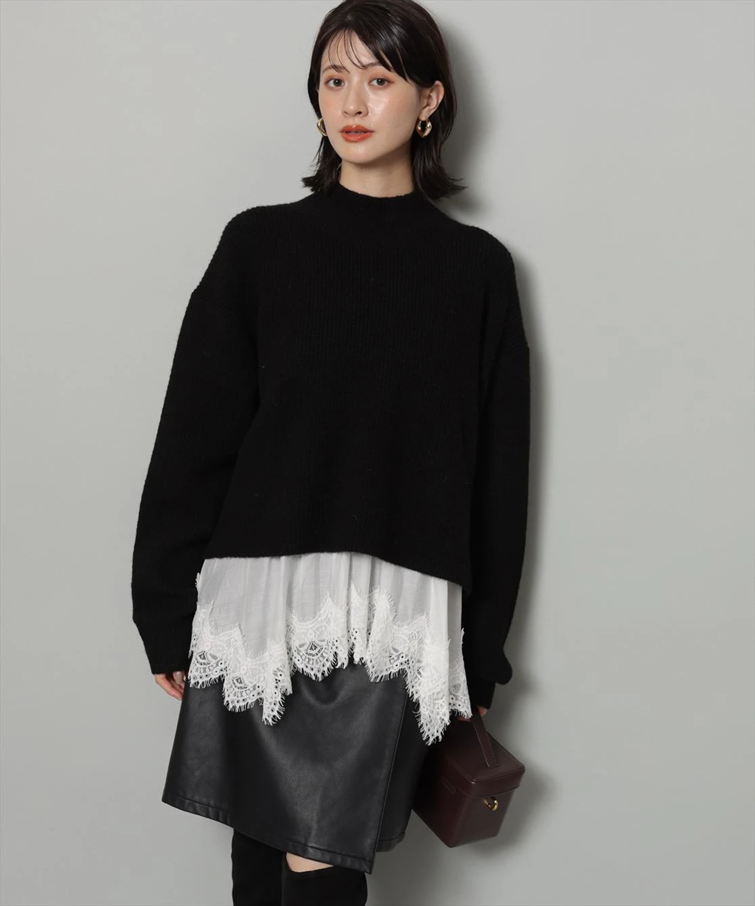 フェイクレザーラップミニスコート | スカート | Arpege story