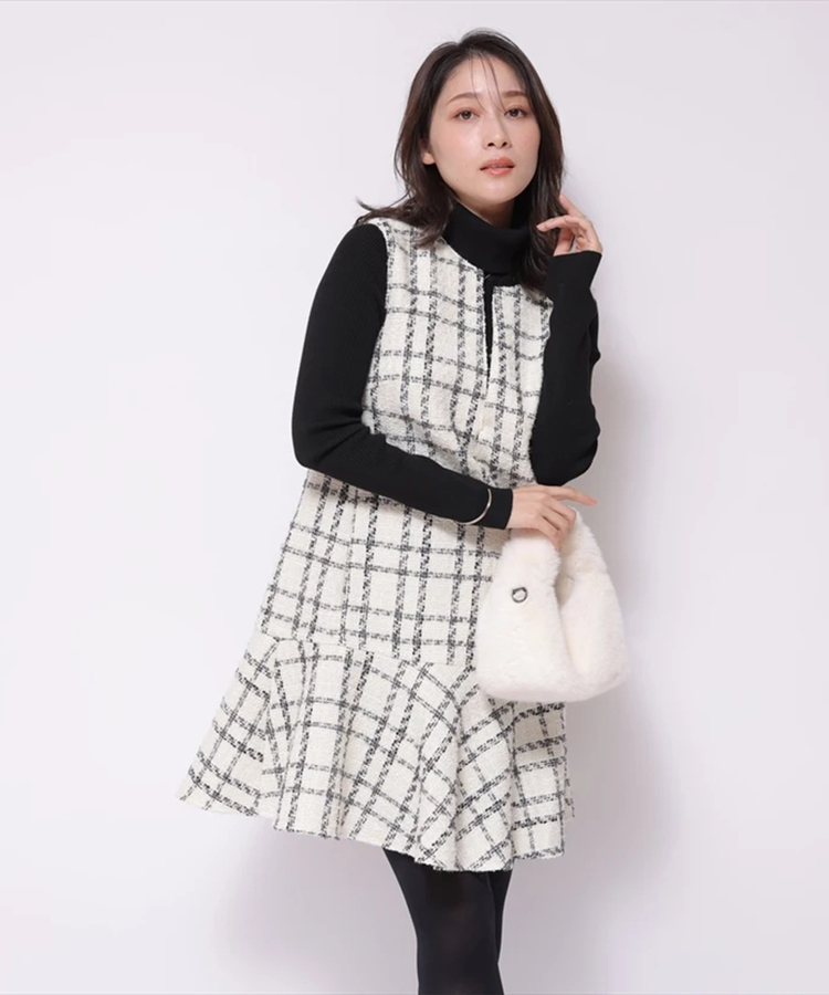 アプワイザーリッシェ ツイードペプラムミニワンピース 【公式通販】