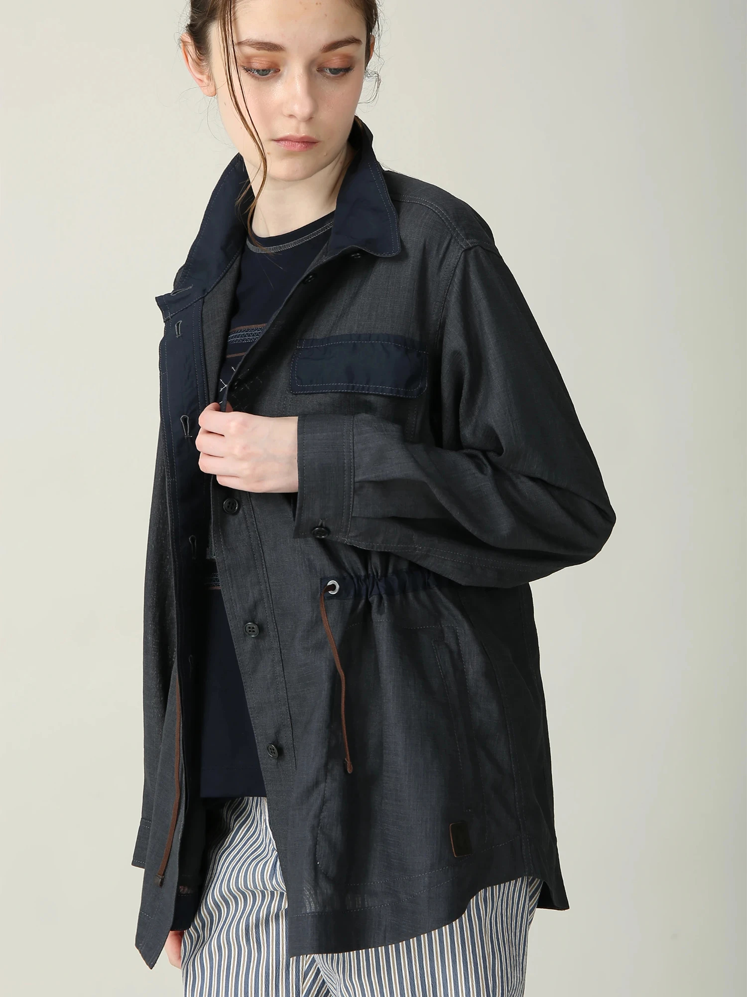 トリアセ チンツー ブラウス シャツ ジャケット ｜ MORABITO BLANC