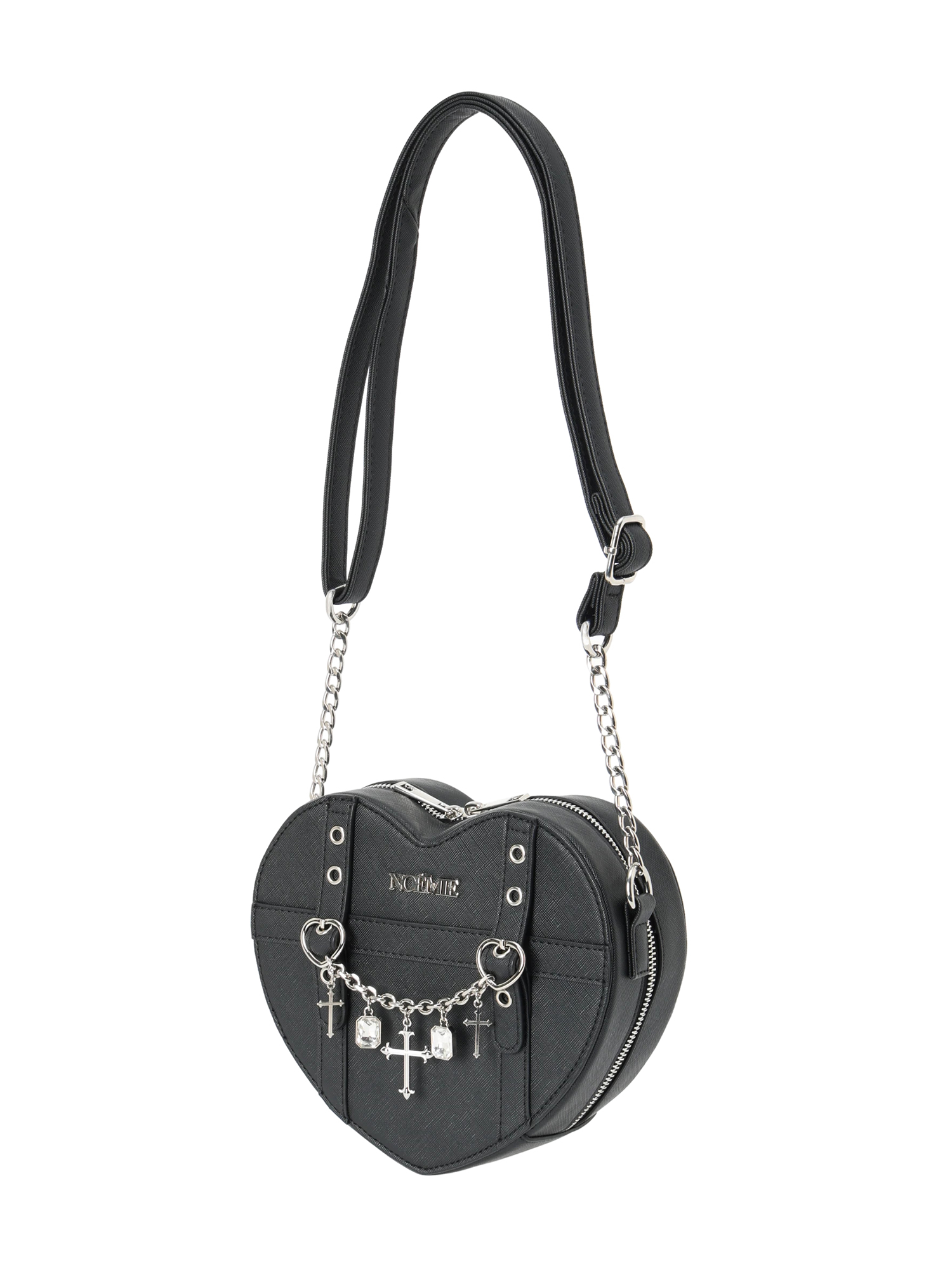 チェーン付きハートショルダーバッグ（ショルダーバッグ｜黒）｜【公式