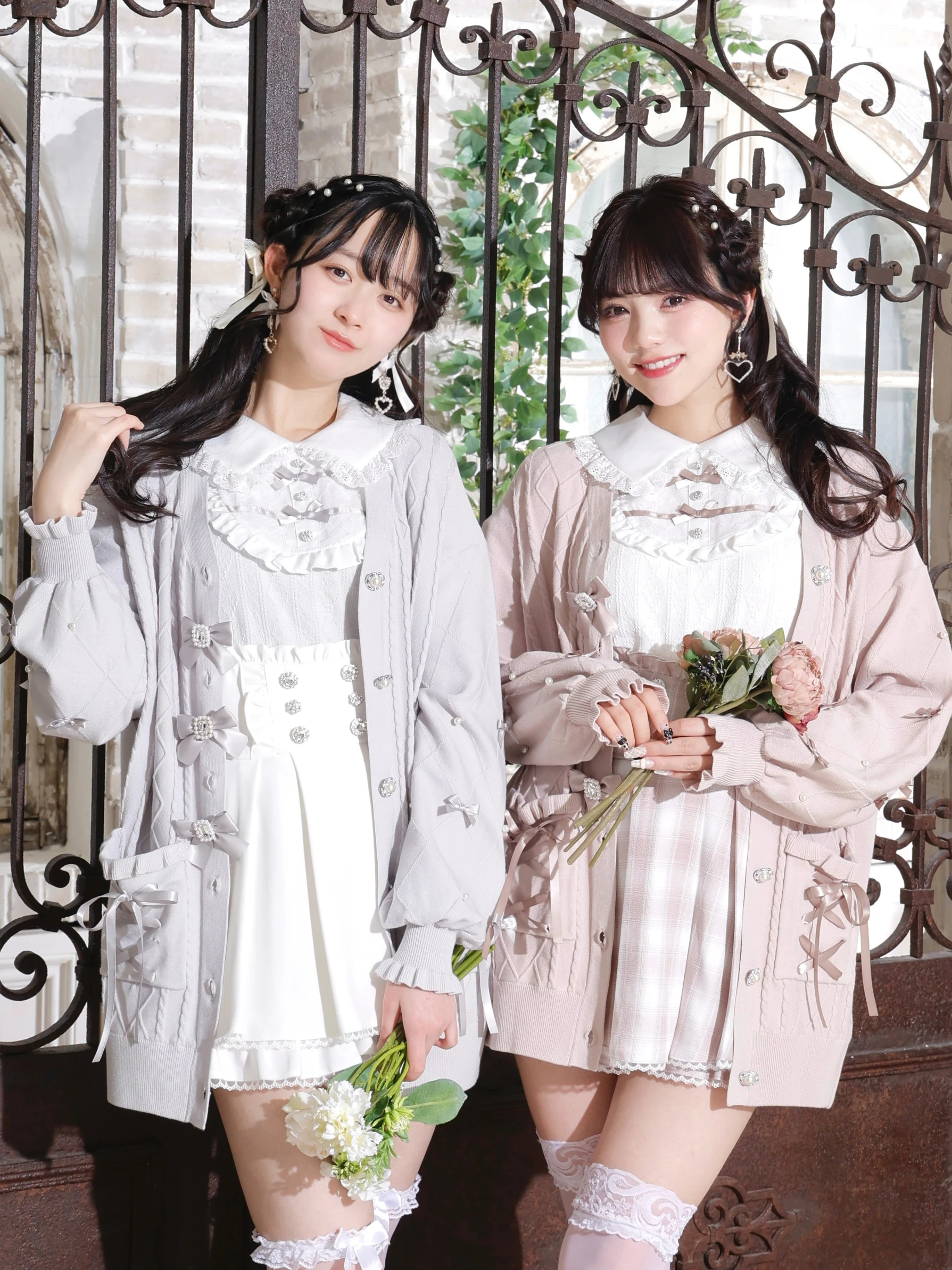 キラキラリボンケーブルカーディガン（カーディガン｜オフホワイト