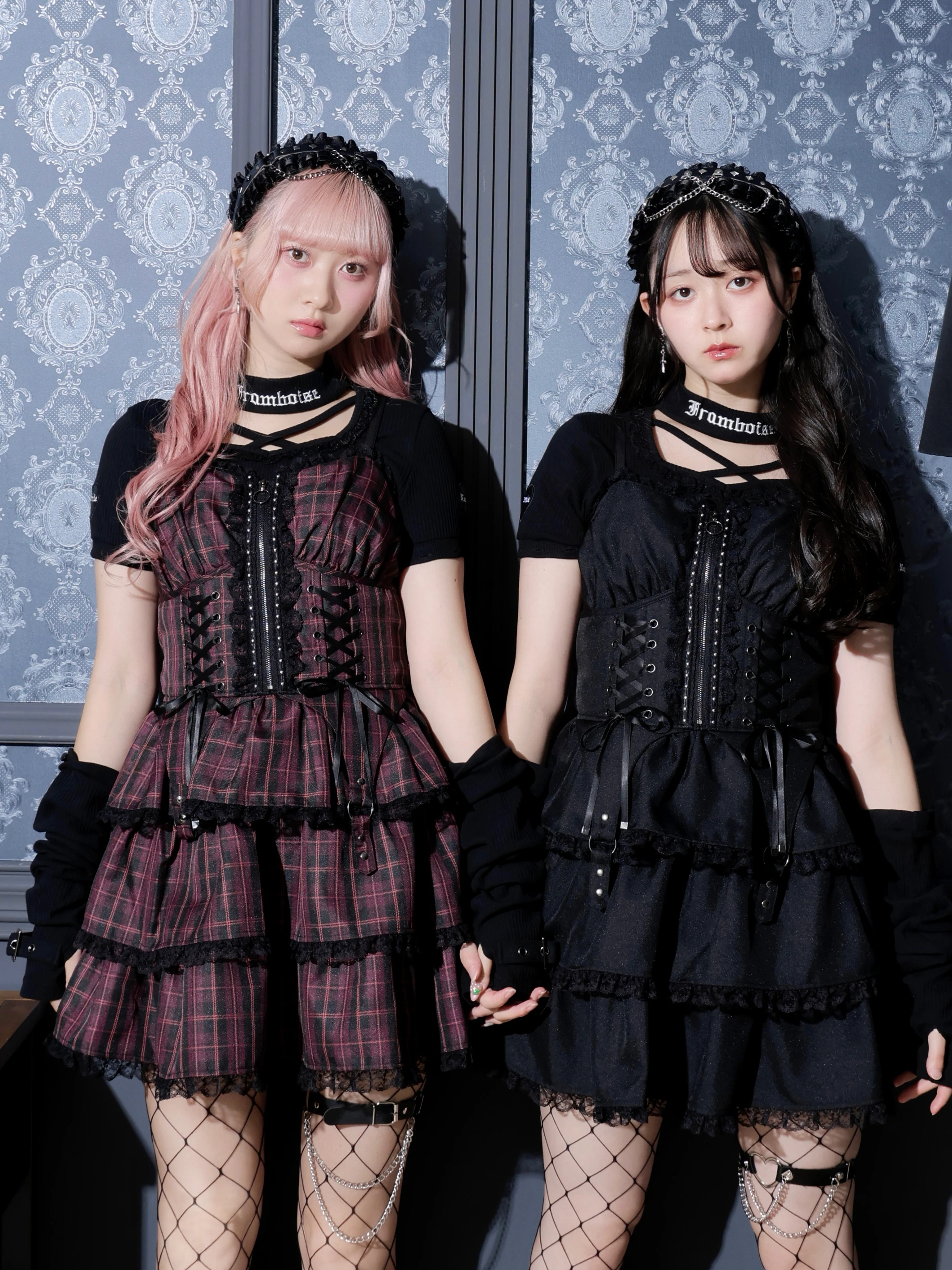 コルセットレースアップティアードキャミワンピース（ミニワンピース