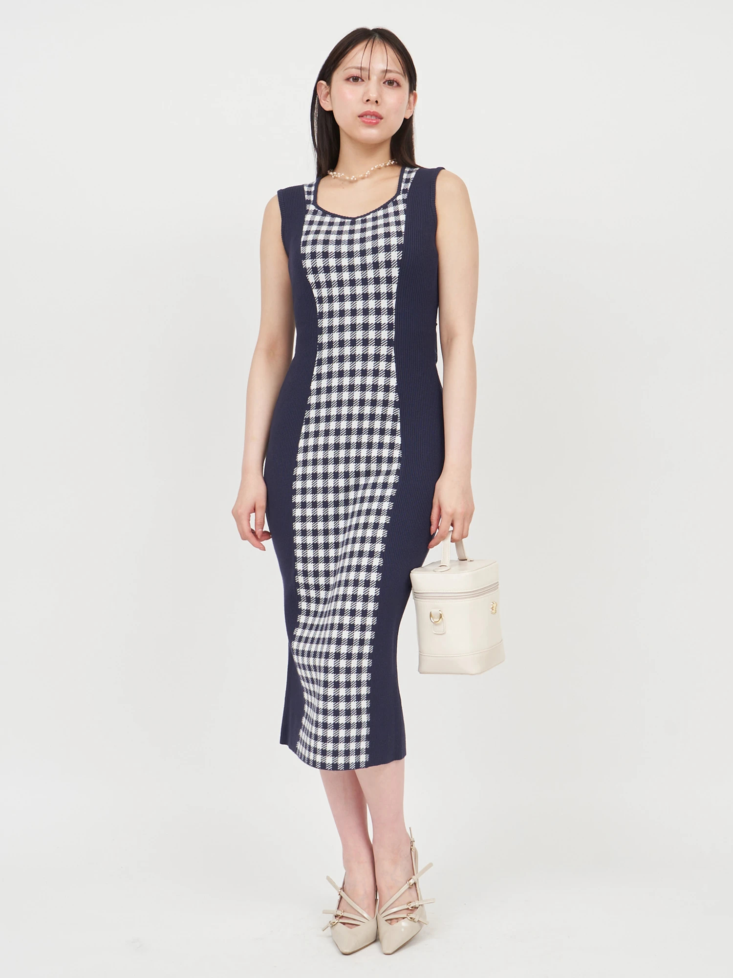 Burberryブルーレーベルチェック柄ノースリーブミニワンピース