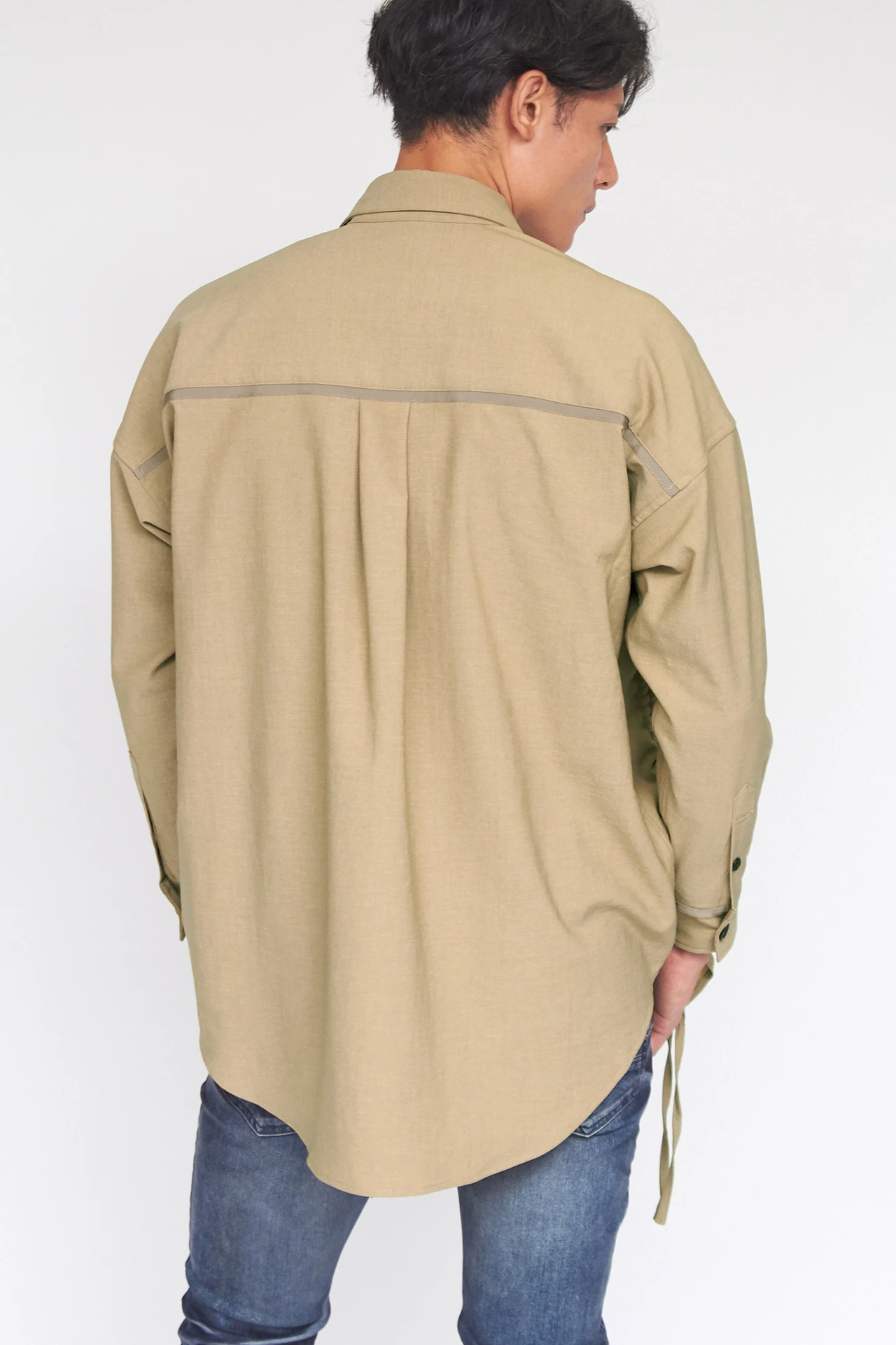 TORNADO MART∴ラインオーバーシルエットドロストシャツ / TORNADO