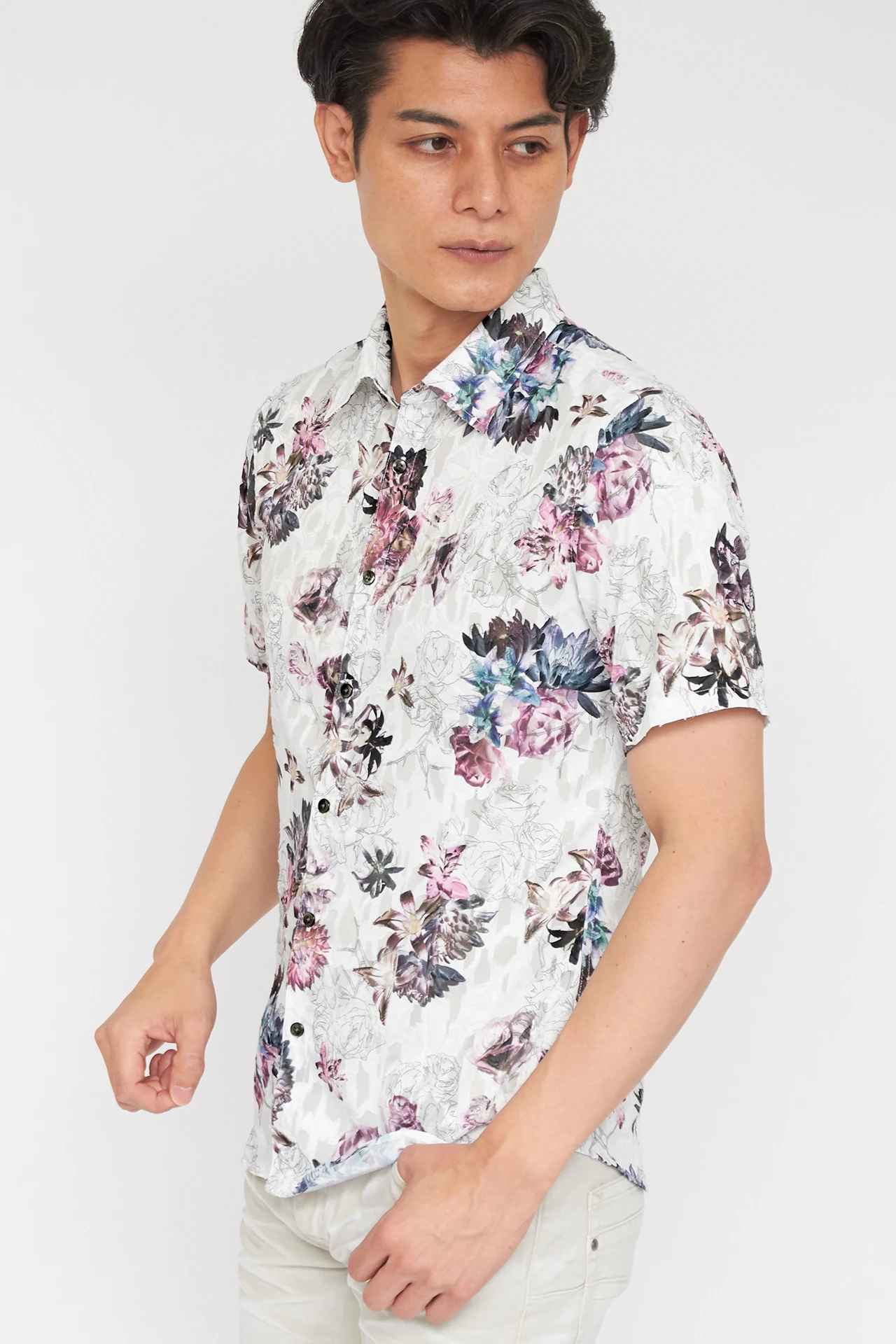 TORNADO MART∴アディクティブフラワープリント半袖シャツ / TORNADO