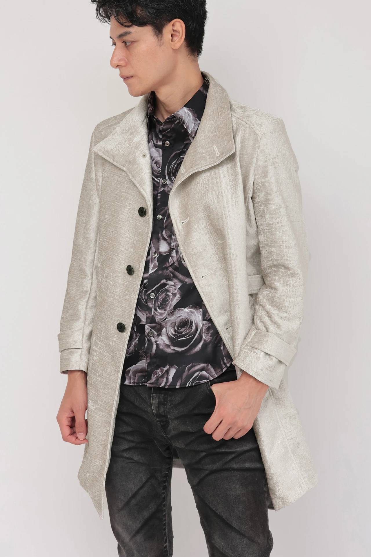 TORNADO MART∴クロコエンボスモールスタンドコート / TORNADO MART