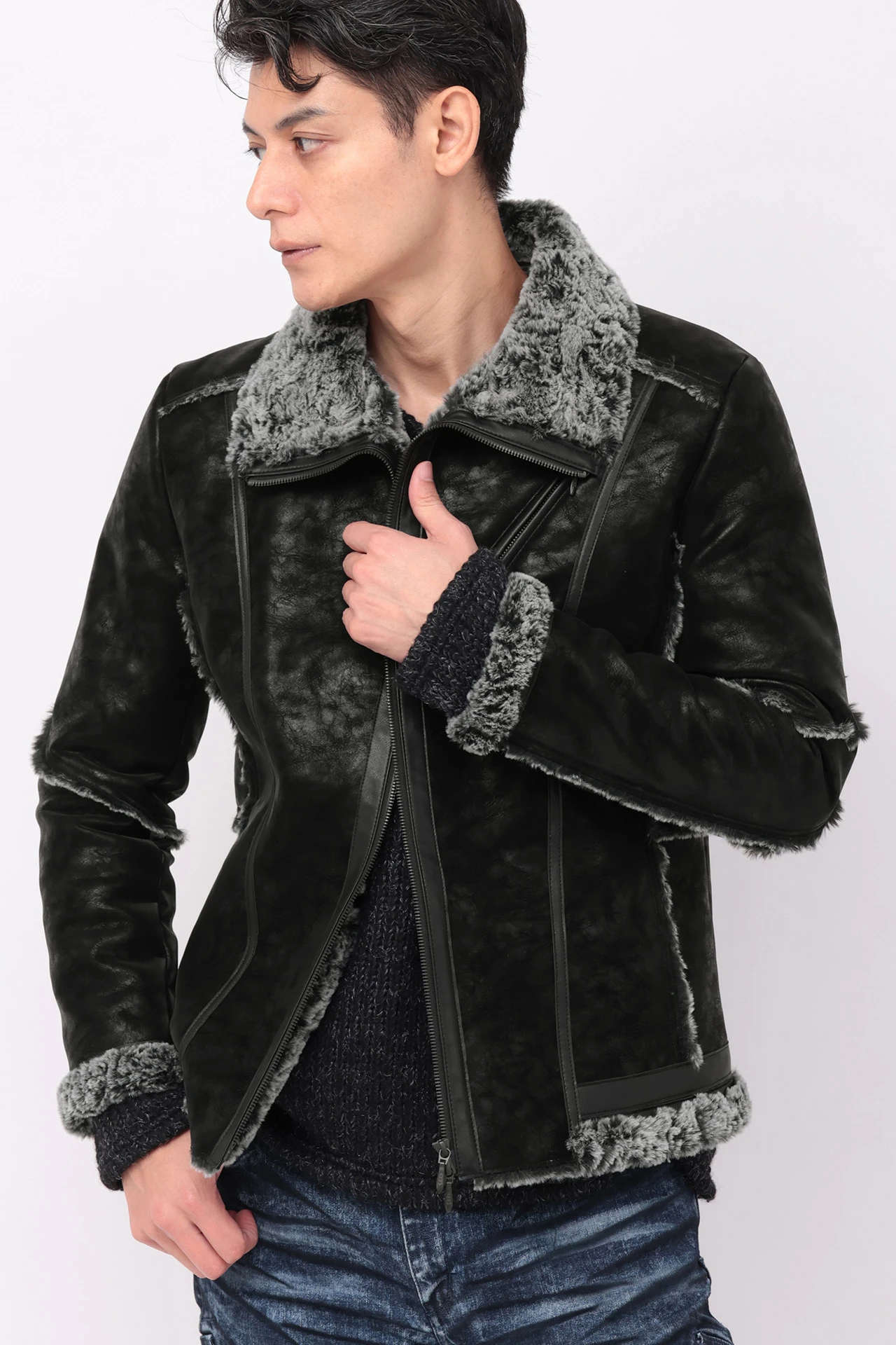 TORNADO MART∴マイクロファーボンディングブルゾン / TORNADO MART