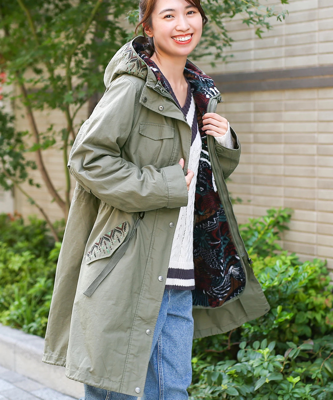 ピュアルセシン モッズコート カーキ コート マルチウェイモッズコート