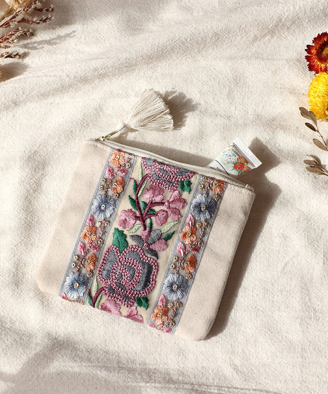 インド刺繍リボンポーチS【WEB限定】 / ポーチ | エスニック