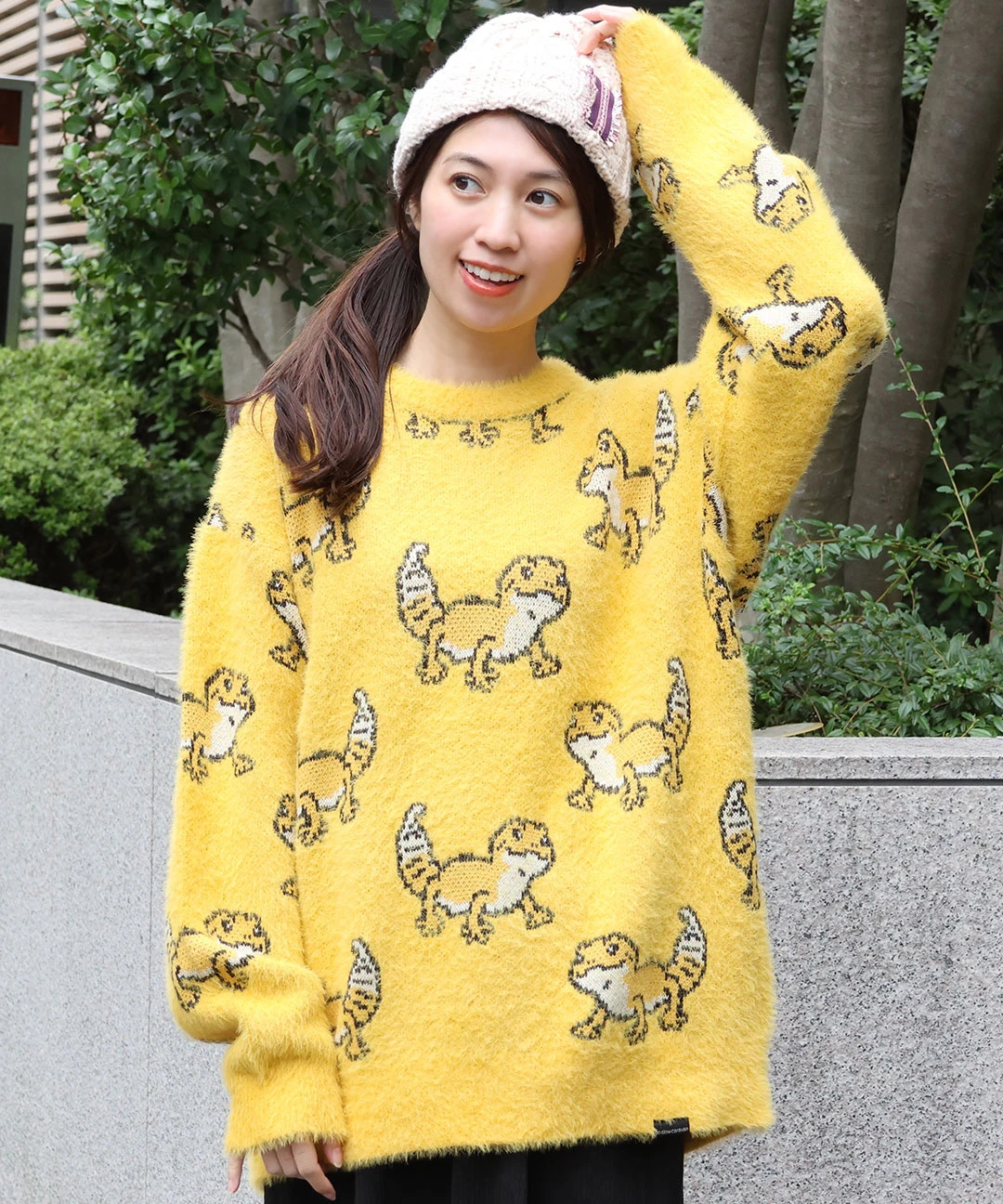 go slow caravan レオパードゲッコーシャギーセーター【WEB限定