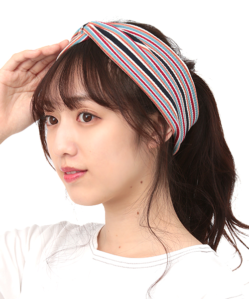 マルチカラーストライプヘアバンド / ヘアバンド | エスニック