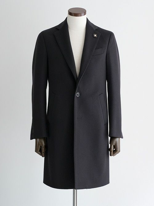 LARDINI ウールチェスターコート ネイビー 50 L ラルディーニ