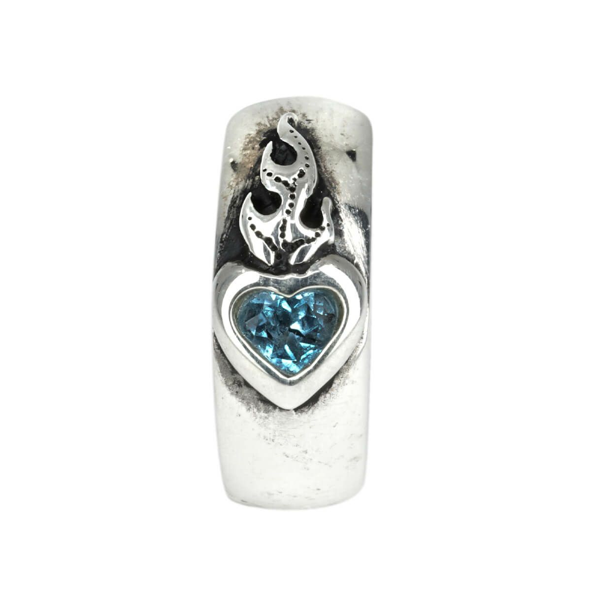 レザーズアンドトレジャーズ セイクリッドハートピアスK18×ブルー