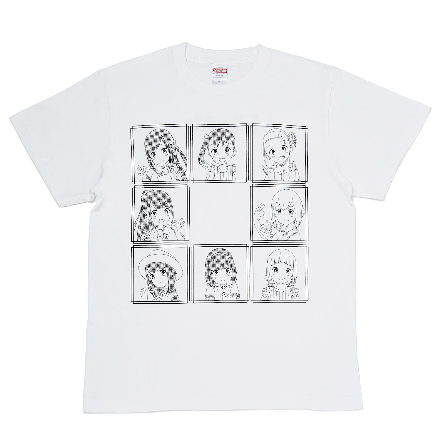 三ツ星カラーズ×ひとりぼっちの○○生活 モノクロTシャツ（白