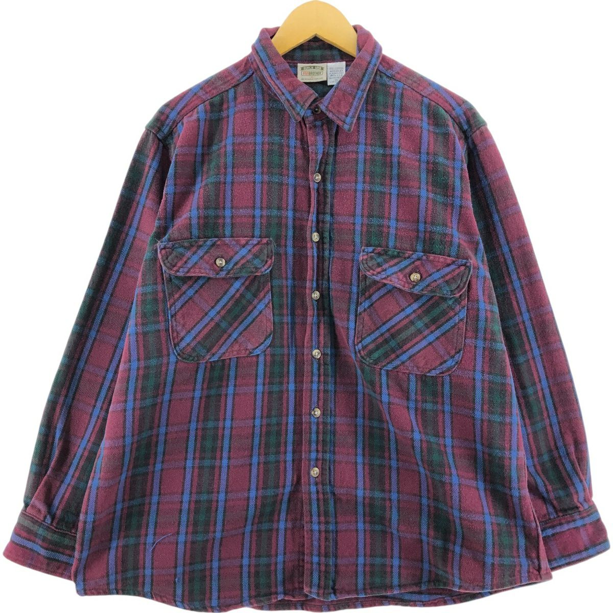 古着 90年代 ファイブブラザー Five Brother 長袖 ヘビーネルシャツ