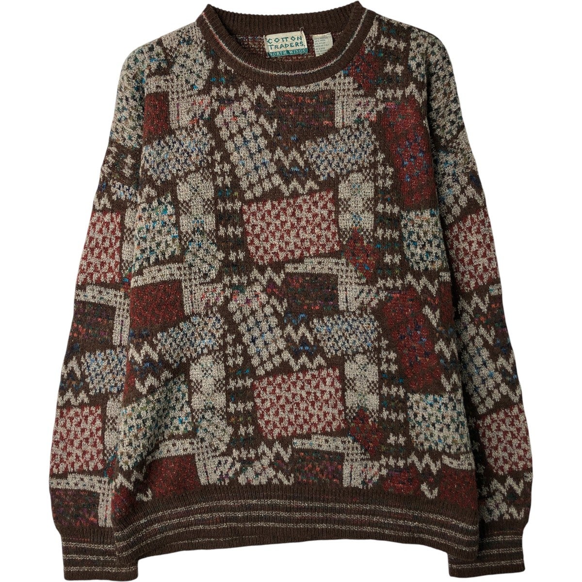 古着 ポールスミス Paul Smith 総柄 カウチンセーター メンズXL相当