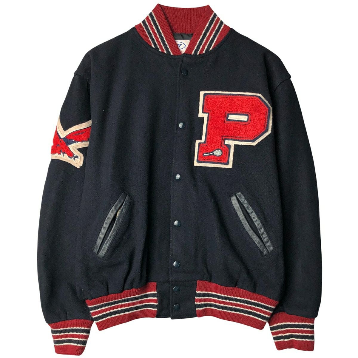 古着 90年代 RENNOC 中綿入り ナイロンスタジャン アワードジャケット