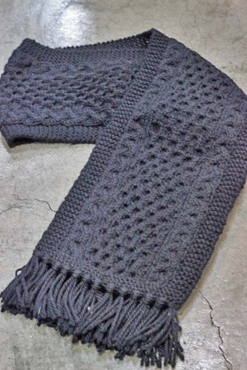 INVERALLAN」 12A HANDKNIT SOLID MUFFLER Col. Black インバーアラン